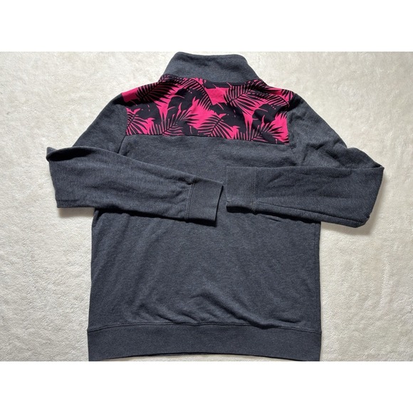 PINK Floral Shoulder Quarter Zip Long Sleeve Classic Women's Size Large - Picture 7 of 8